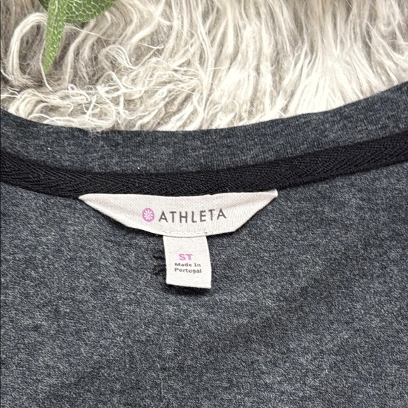 Athleta Charcoal Gray Long Sleeve Sunburst Dress Stretch Size S Heathered - Picture 4 of 12